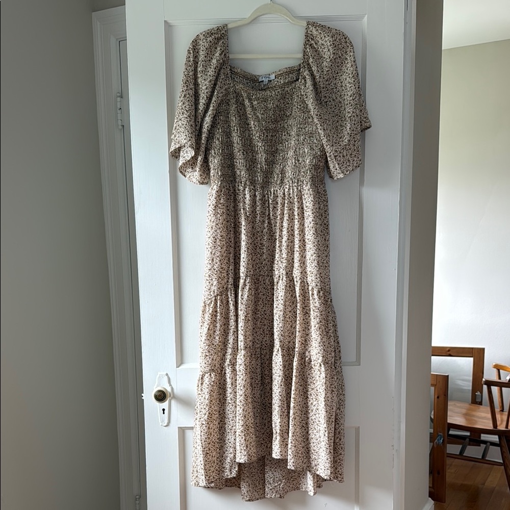 Elegant Cream Floral Dress